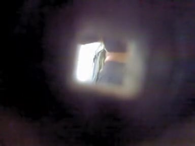 Amateur cuties in change room spied through key hole