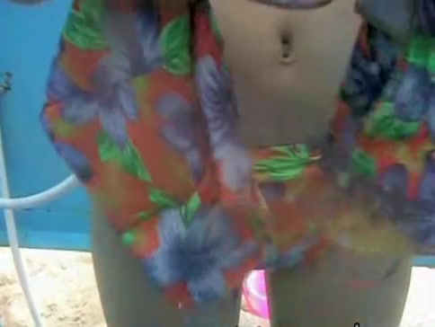 Beach change cabin camera giving hot view on amateur tits