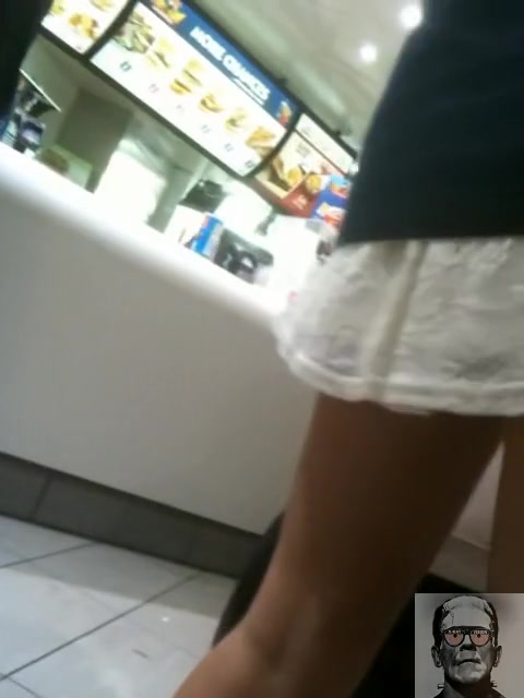 McDonalds worker wearing a short short hot skirt
