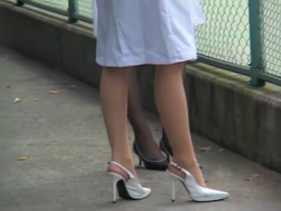 Candid voyeur scenes of sexy dolls in high heeled shoes