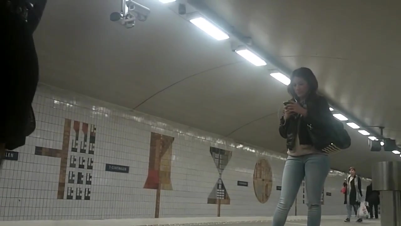 Sexy Spy Cam Ass in Jeans at Railway