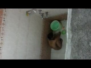 Indian girl taking a bath in hotel room