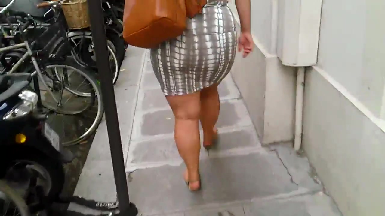 BBW sexy fat legs big ass walking in the city