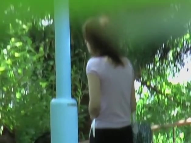 Kinky Japanese skirt sharking action in a public park
