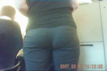 Office Coworker Ass In Tight Dress Pants With VPL
