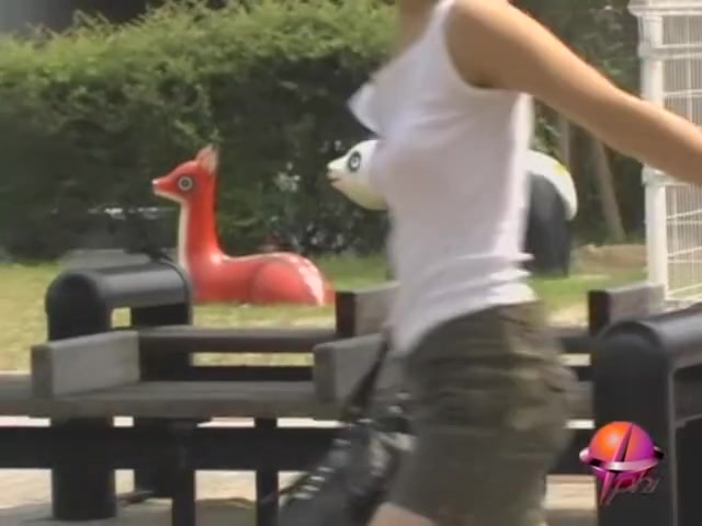 Water gun action with enticing Asian sweetie getting totally exposed