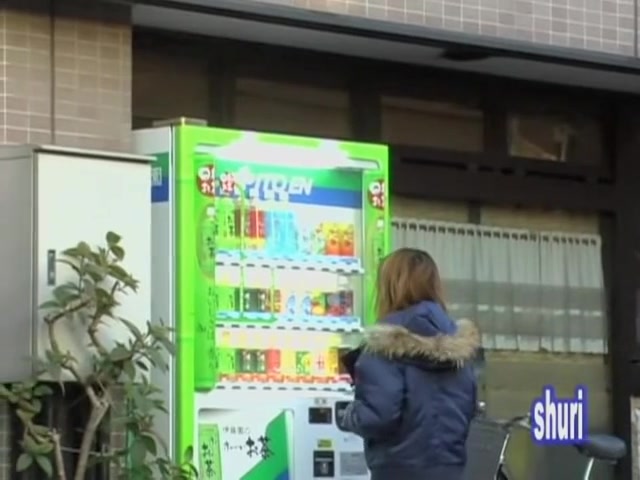 Vending machine sharking scene of some fabulous young Japanese sweetie