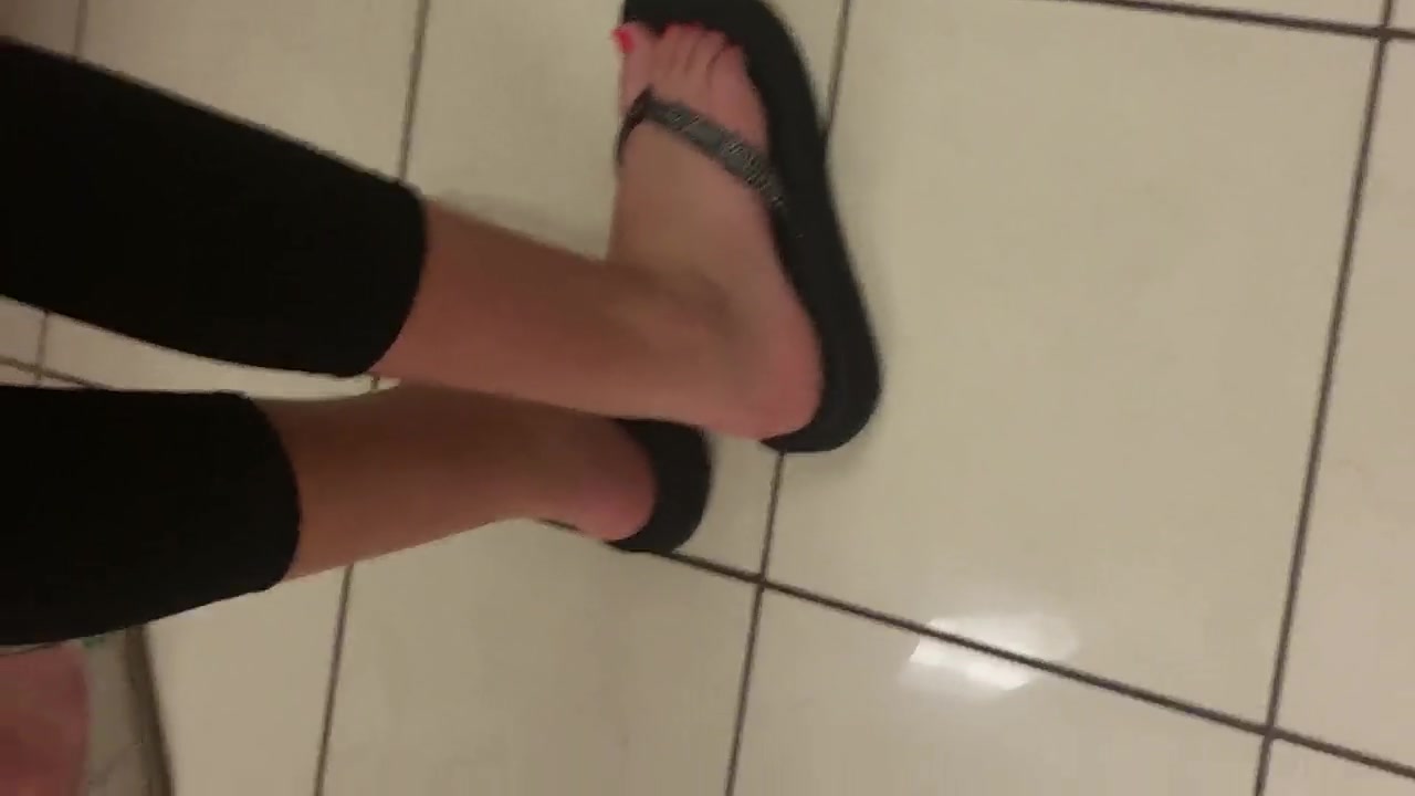 SUPER HOT TEEN AND MILF SPANDEX WITH RED TOES IN LINE