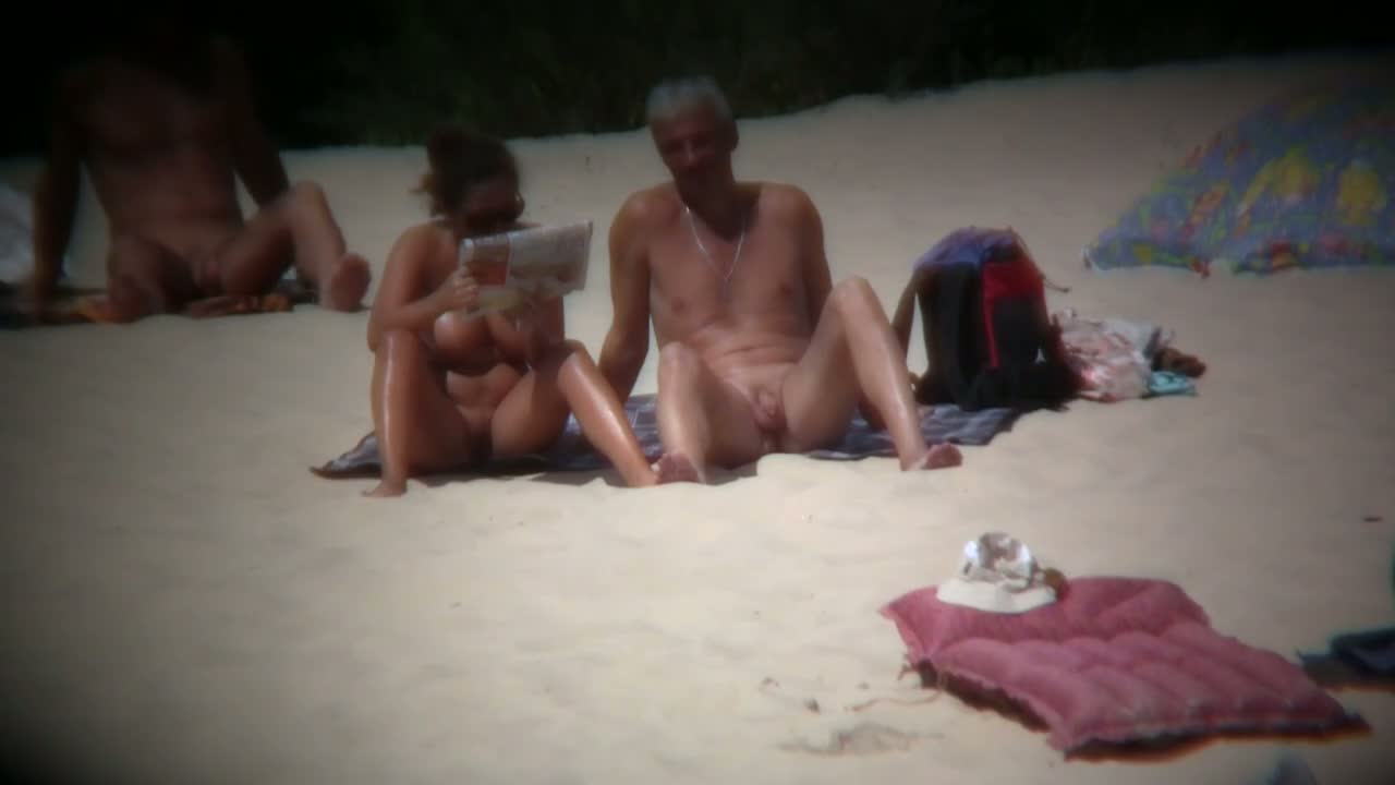 Sexy babes at the beach are playing on camera