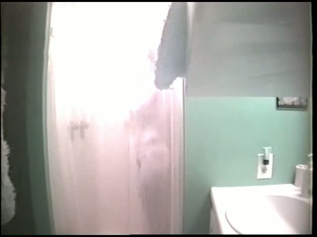 Shower spy cam carefully placed to get footage of a tender sweetie.