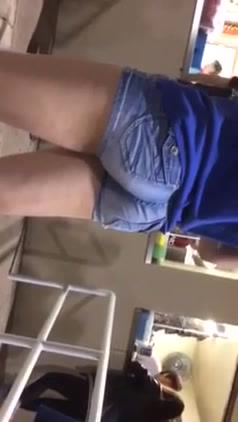 Tight little teen ass in jean shorts