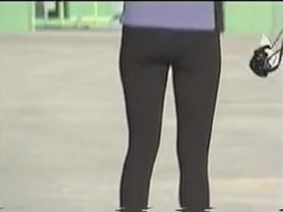 Candid tight pants legs of the amateur female on camera 07u