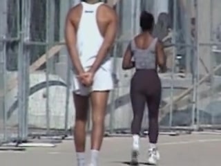 Candid booty voyeur scenes of the hot ebony runner 01zg