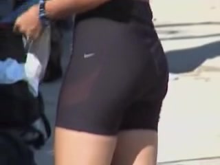 Tight short shorts are worn by the well shaped amateur 03f