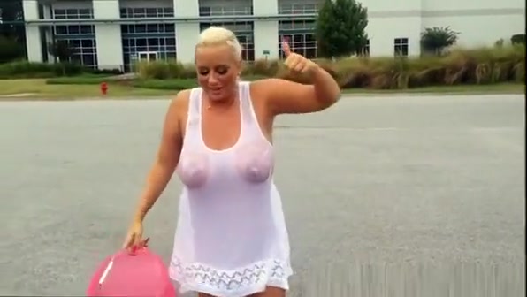Big tits woman wet t shirt