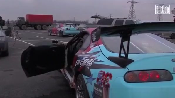 Big Tits in Race Car