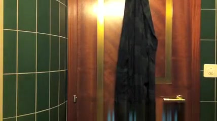 Cute girl changing in bathroom