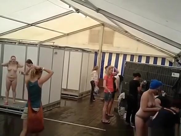 Improvised shower tent hidden camera