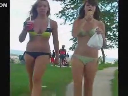 Young bikini chicks with some ice creams