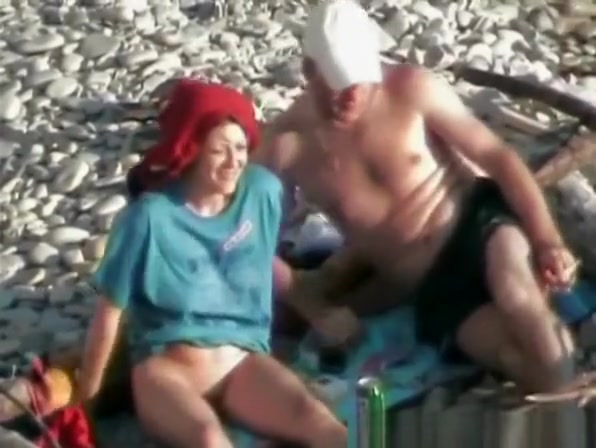 Nudist couple spied having sex