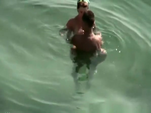Small tits and puffy nipples nudist fucking in water