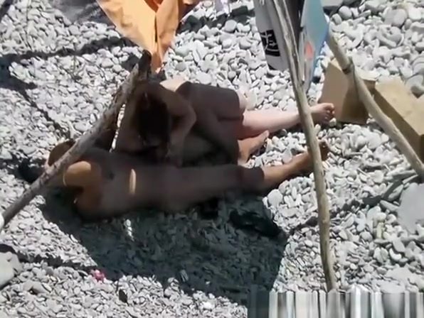 Wife fucked in rocky beach