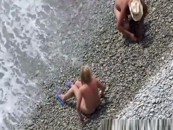 Nudist bathing sea water and blowjob
