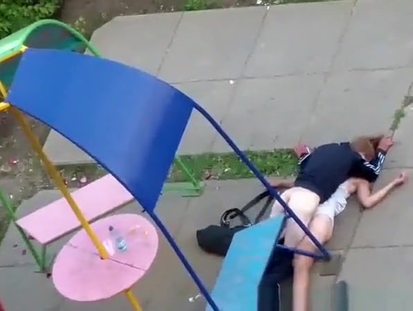 Drunk couple fucking in the playground