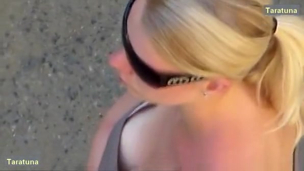 Blonde in black sunglasses.