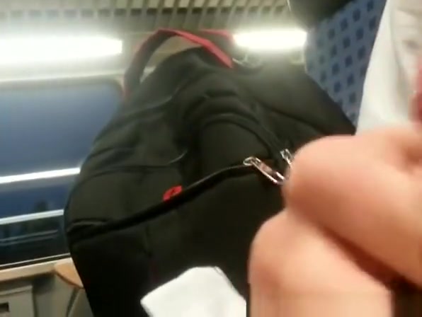 Guy masturbates in train