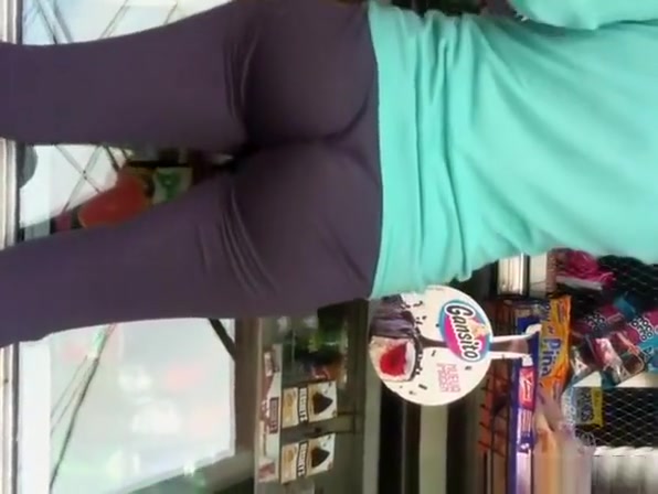 Leggings stuffed in her butt crack