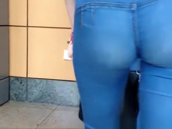 Girl in tight jeans pants with nice ass