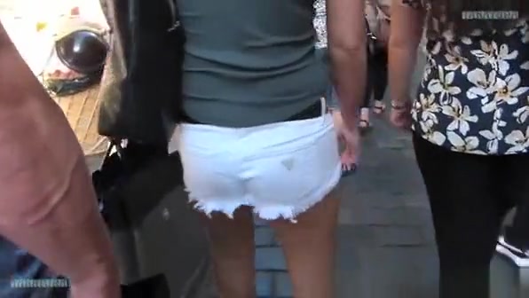 Girl in white shorts.