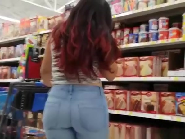 Long hair chick in tight jeans pants