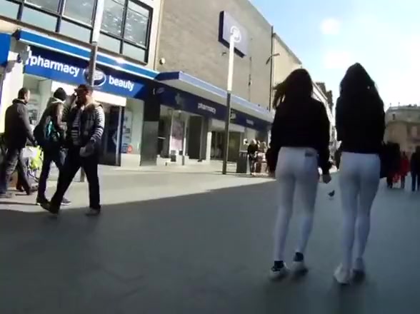 Teens in white tight pants