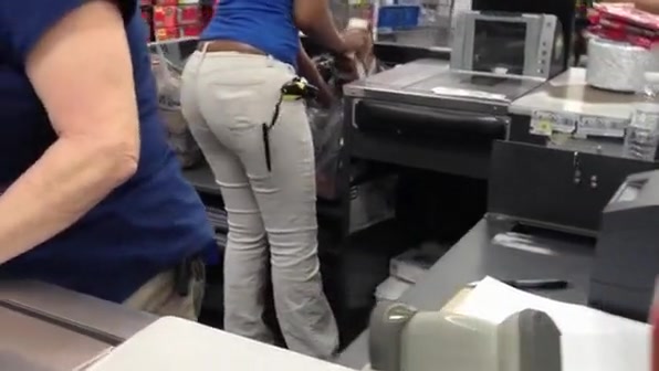 Ebony ass in tight pants