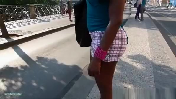 Black woman with a nice ass in shorts