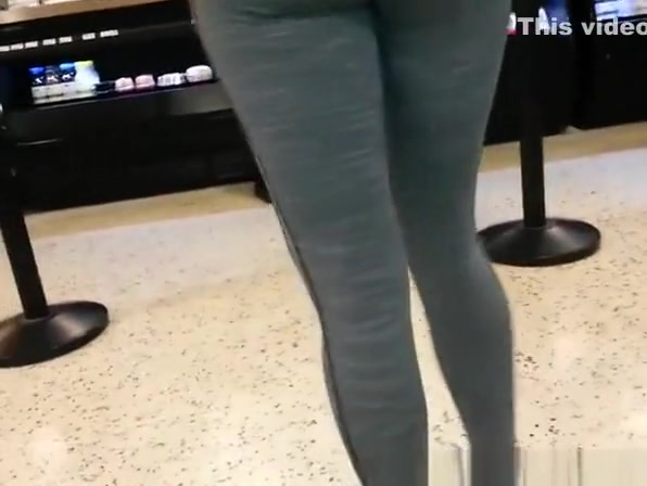 Nice ass girl in dark gray leggings