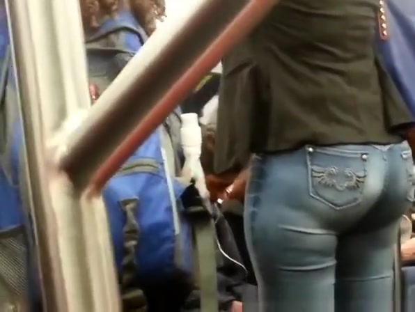Big ass in tight jeans pants