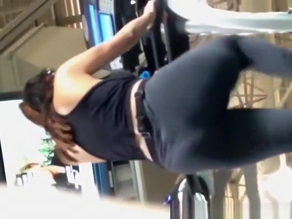 Nice ass chick in black sports pants