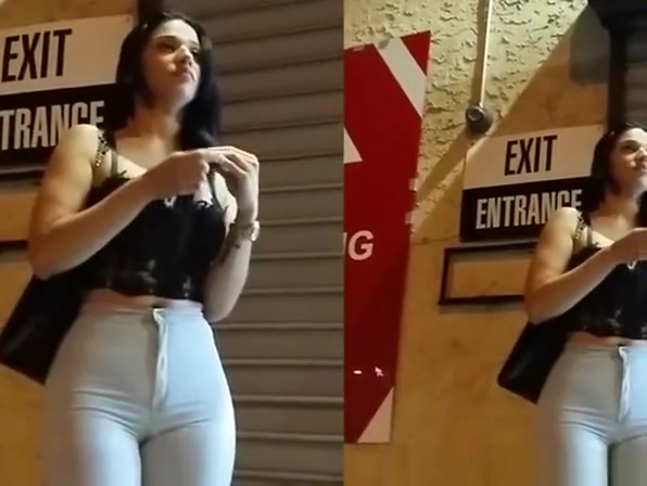 Hot round booty girl in tight jeans