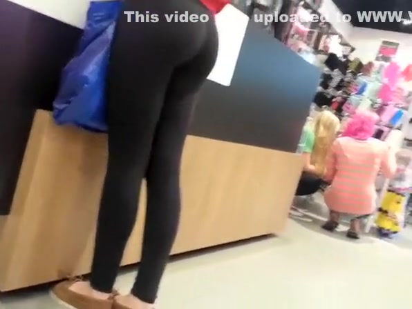 Nice ass girl in black leggings