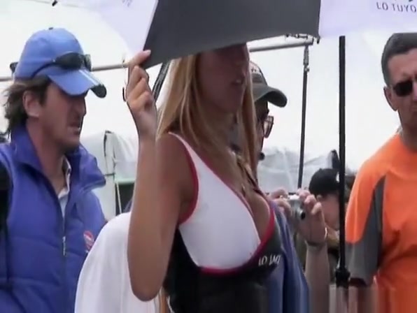 Hot racing track babes in tight clothes
