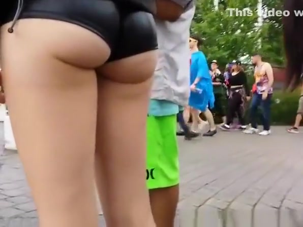Sexy ass girl in tight shorts