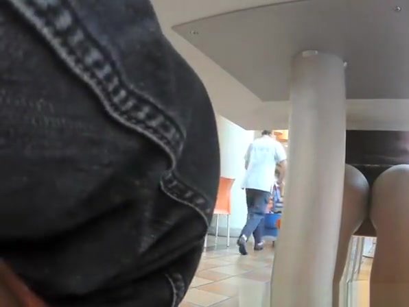 Exhibitionist woman upskirt in the shopping