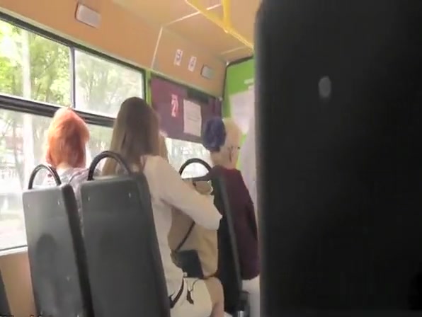 Upskirt entering and leaving the bus