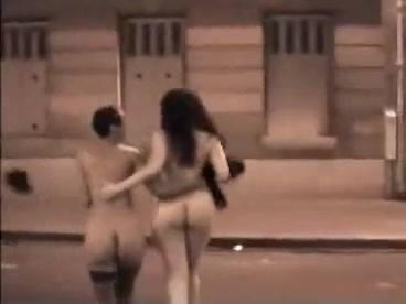 Drunk prostitutes walk down the street