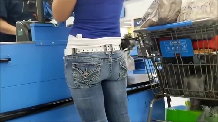 Following an ass in jeans all around