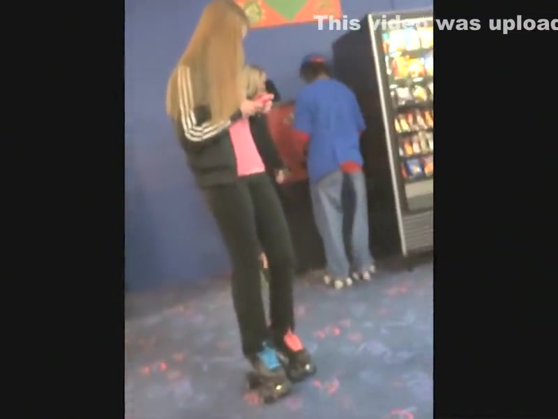 Roller skating girl with a hot body