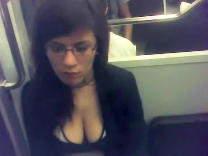 Depressed commuter with big boobs